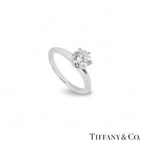 Tiffany & Co. Round Brilliant Cut Diamond Ring 0.99ct I/VVS1